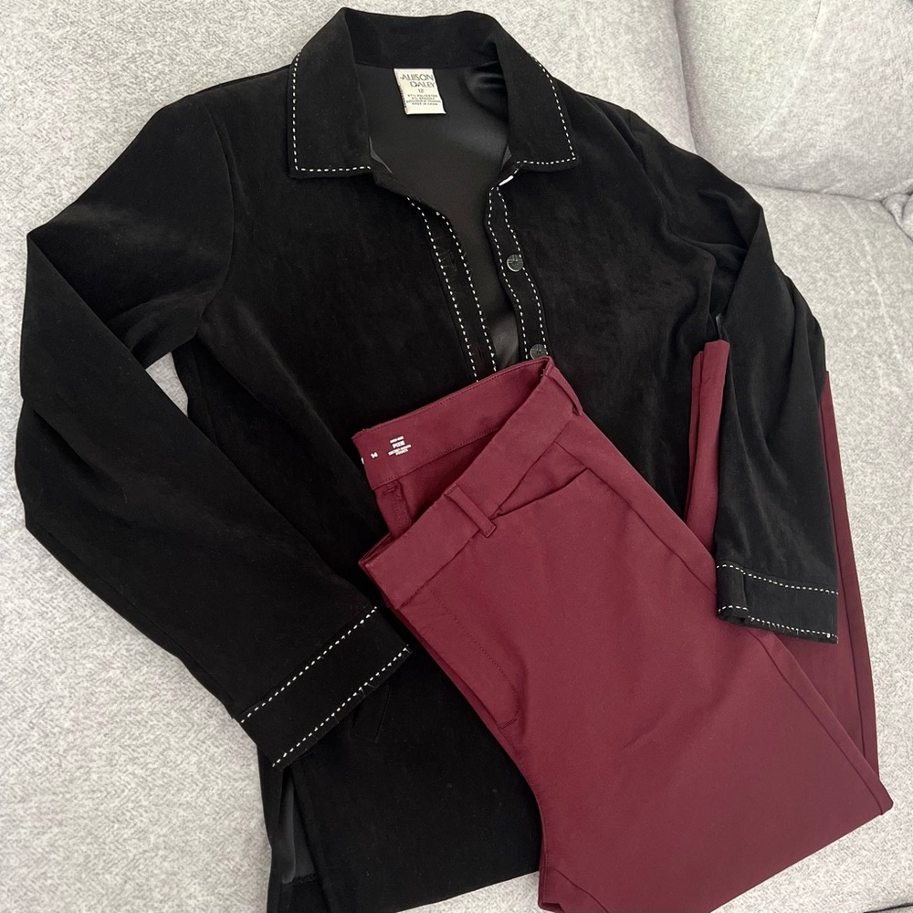 Bundle Set Vintage Black Fall Jacket Shacket Embr… - image 2